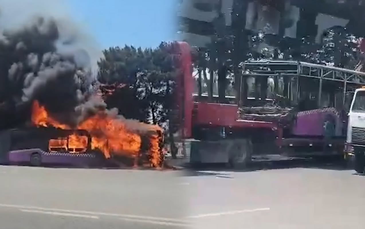 Bakıda avtobusda yanğın baş verib
